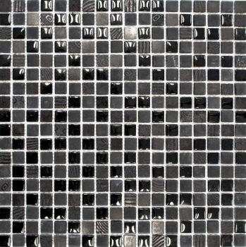Échantillon manuel Carreau de mosaïque Translucide gris foncé noir Mosaïque de verre Crystal Pierre Relief gris foncé noir MOS83-HQ19_m