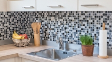 Pierre naturelle Rustique Carreau de mosaïque Mosaïque de verre gris noir argenté anthracite blanc Carrelage mur cuisine WC - MOS83-HQ24