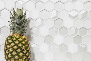 Pierre naturelle Mosaïque de verre Hexagonal blanc vieux blanc crème blanc nacré Carrelage salle de bain - MOS11D-HXN11