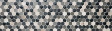 Pierre naturelle Mosaïque de verre Carreaux de mosaïque Hexagonal anthracite gris clair gris rayé Carrelage salle de bain - MOS11D-22