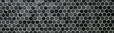 Motif manuel Carreau de mosaïque Translucide noir Hexagon Mosaïque de verre Crystal Pierre 3D noir MOS11D-33_m