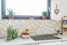 Pierre naturelle Mosaïque de verre Marbre Carreaux de mosaïque ambre or ocre brun Carrelage mur cuisine WC - MOS88-MC649