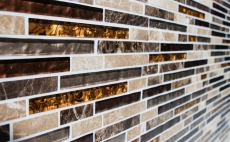 Mosaïque de verre Pierre naturelle Bâtons de verre Carreaux de mosaïque beige crème marron Marbre Carrelage cuisine salle de bain WC - MOS86-1302