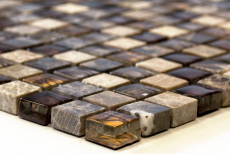 Carreau de mosaïque Translucide beige marron Mosaïque de verre Crystal pierre beige marron MOS92-1303_f