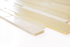 Échantillon manuel Carreau de mosaïque Translucide beige Composite Mosaïque de verre Crystal Pierre beige MOS67-GV14_m