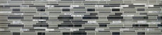 Échantillon manuel Carreau de mosaïque Translucide gris noir composite Mosaïque de verre Crystal pierre grise noire MOS67-GV44_m