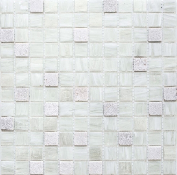 Pierre naturelle Mosaïque de verre Carreaux de mosaïque cream blanc vieux blanc beige clair Fond de carrelage mur cuisine - MOS94-2503