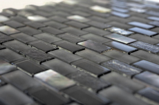 Motif manuel Carreau de mosaïque Translucide noir Brick Mosaïque de verre Crystal Pierre coquillage noir MOS87-B03S_m
