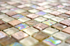 Carreau de mosaïque translucide brun clair beige Mosaïque de verre Crystal pierre brun clair beige MOS92-1213_f
