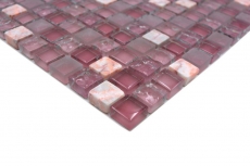 Mosaïque de verre Pierre naturelle Carreau de mosaïque Marbre rose rose Bain WC Cuisine MUR Carrelage - MOS92-1002