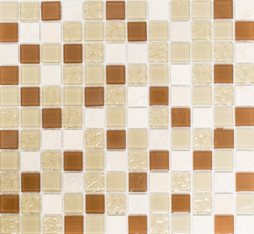 Échantillon manuel Carreau de mosaïque Translucide beige Mosaïque de verre Crystal Pierre beige MOS62-1204-GN_m