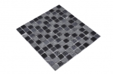 Mosaïque de verre Pierre naturelle Carreaux de mosaïque Rustique gris pierre noir anthracite graphite Carreaux de fond de cuisine - MOS62-0302-GN