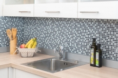 Mosaïque de verre Pierre naturelle Carreau de mosaïque gris anthracite gris foncé blanc Carrelage mur cuisine salle de bain WC - MOS92-0204