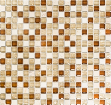 Échantillon manuel Carreau de mosaïque Translucide beige Mosaïque de verre Crystal Pierre beige MOS92-1204_m