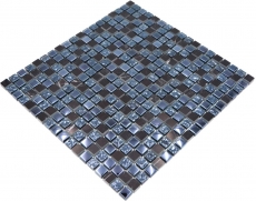 Mosaïque de verre Pierre naturelle Carreau de mosaïque Marbre gris noir bleu noir Carrelage fond de cuisine salle de bain - MOS92-0302