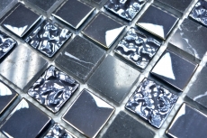 Pierre naturelle Rustique Marbre Carreau de mosaïque Mosaïque de verre gris Graphite noir anthracite Carreau de fond de cuisine Salle de bain WC - MOS82-0208