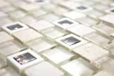 Échantillon manuel Carreau de mosaïque translucide plastique beige Mosaïque de verre Crystal pierre beige MOS82BM-0115_m