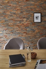 Panneaux muraux autocollants en pierre naturelle Ardoise Parement mural Grille Cuivre