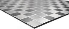 carreau mosaïque autocollant ALU argent métal miroir carrelage fond cuisine MOS200-22M25