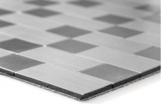 mosaïque autocollante ALU argent métal miroir carrelage dosseret cuisine MOS200-4MM87