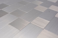 mosaïque autocollante ALU argent métal miroir carrelage dosseret cuisine MOS200-4MM87