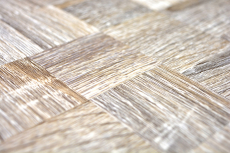 carreau mosaïque autocollant ALU gris clair métal aspect bois MOS200-2222