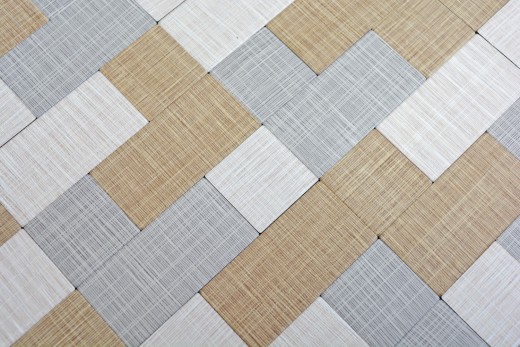 carreau de mosaïque autocollant ALU crème beige gris métal aspect textile MOS200-2522