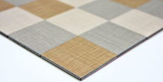 Carreaux de mosaïque fond de cuisine autocollant aluminium crème beige gris métal aspect textile MOS200-2622_f