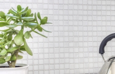 mosaïque de verre autocollante mosaïque blanc mat carreaux de cuisine fond MOS200-4CM20