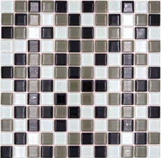 mosaïque de verre autocollant noir boue blanc MOS200-4CM30