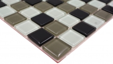 mosaïque de verre autocollant noir boue blanc MOS200-4CM30