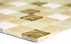 mosaïque de verre autocollante mosaïque de pierre naturelle cream gold matt carrelage MOS200-4M362