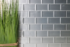 mosaïque autocollante vinyle film adhésif Metro argent miroir carrelage fond cuisine décor