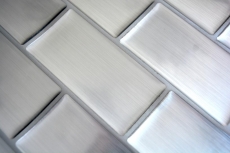 mosaïque autocollante vinyle film adhésif Metro argent miroir carrelage fond cuisine décor