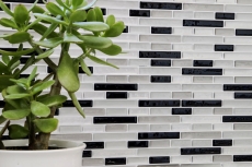 mosaïque autocollante aspect baguettes vinyle film adhésif blanc argenté anthracite carrelage cuisine