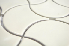 Mosaïque céramique éventail ivoire brillant vague mur carrelage cuisine douche bain MOS13-FS19_f