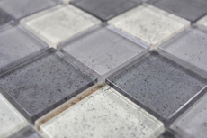Mosaïque de verre transparent Crystal gris mur carrelage cuisine douche salle de bain MOS88-0022_f | 10 Tapis de mosaïque