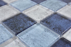 Motif main Crystal transparent mosaïque de verre bleu mur carrelage cuisine douche salle de bain MOS88-0044_m