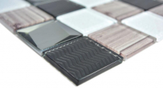 Mosaïque de verre transparente Crystal argentée mur carrelage cuisine douche salle de bain_f | 10 tapis de mosaïque
