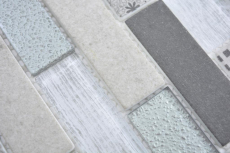 Mosaïque translucide Brick ECO Mosaïque de verre rétro gris mur carrelage cuisine douche salle de bain MOS88-R002