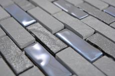 mosaïque de verre autocollante mosaïque composite pierre naturelle anthracite gris noir carrelage MOS200-003