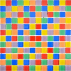 Motif main Mosaïque de verre transparent Crystal multicolore mur carrelage cuisine salle de bain MOS63-1234_m