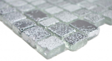 Motif main Mosaïque transparente Crystal Mosaïque de verre gris noir mur carrelage cuisine salle de bain MOS85-0203_m