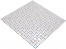 Mosaïque de verre Carreaux de mosaïque blanc nacré iridium irisé mur mur bac à douche MOS58-0103