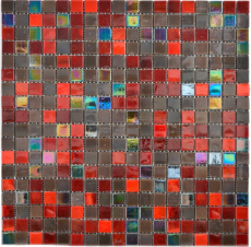 verre mosaïque verre brun rouge mur carreaux cuisine salle de bain_f | 10 tapis mosaïque