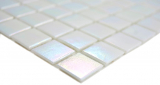 Mosaïque de verre Carreaux de mosaïque blanc nacré arc-en-ciel iridium Carrelage cuisine salle de bain MOS240-WA02-N