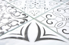 Motif main Crystal transparent Mosaïque de verre rétro noir et blanc mur carrelage cuisine salle de bain MOS160-0301_m