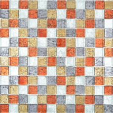 Mosaïque de verre transparente Crystal or argent noir rouge structure mur carrelage cuisine salle de bain MOS88-71739_f | 10 tapis de mosaïque