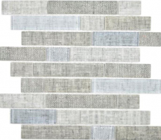Motif main Mosaïque translucide Brick composite ECO Mosaïque de verre textile gris mur carrelage cuisine salle de bain MOS24-2097_m