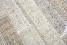 Mosaïque translucide Brick composite ECO Mosaïque de verre textile beige mur carrelage cuisine salle de bain MOS24-2099